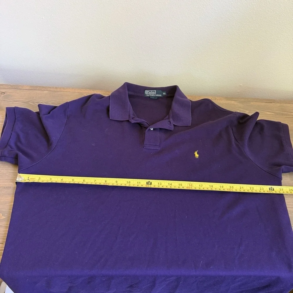 Polo By Ralph Lauren Mens XL Dark Purple Short Sleeve Polo Embroidered Logo